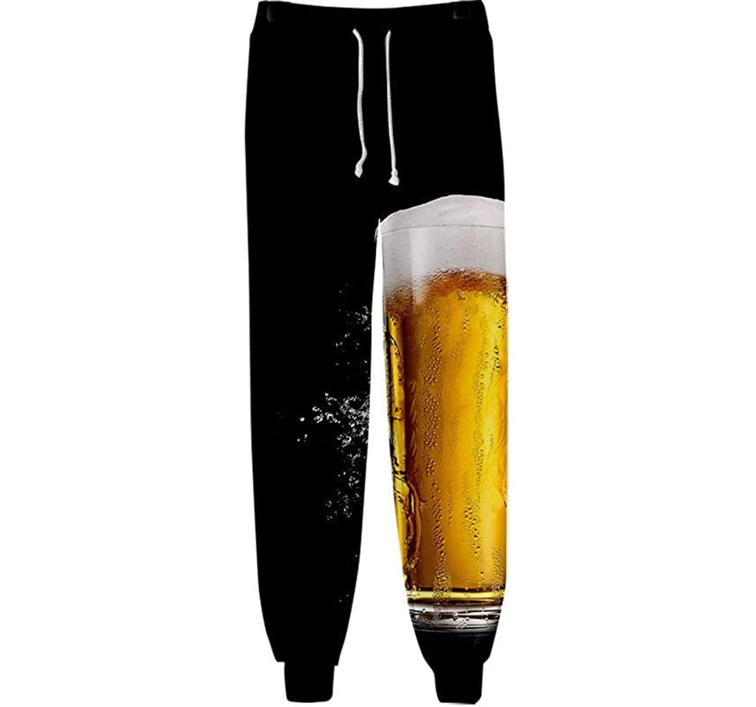 Personalized Fashion Beer Casual Streetwear Sweatpants, Joggers Pants With Drawstring For Men, Women