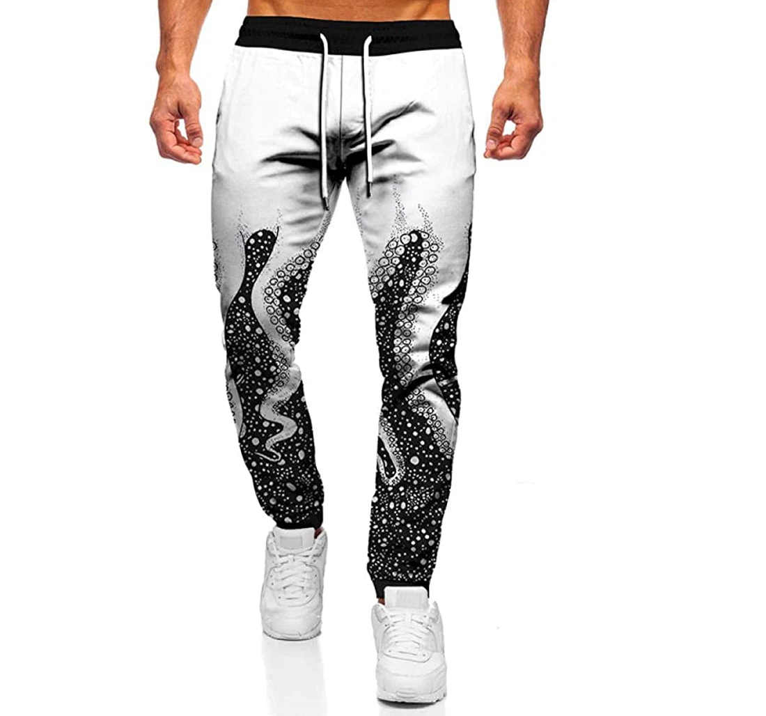 Personalized Autumn All-match Harajuku Octopus Pattern Fashion Trouser Sweatpants, Joggers Pants With Drawstring For Men, Women