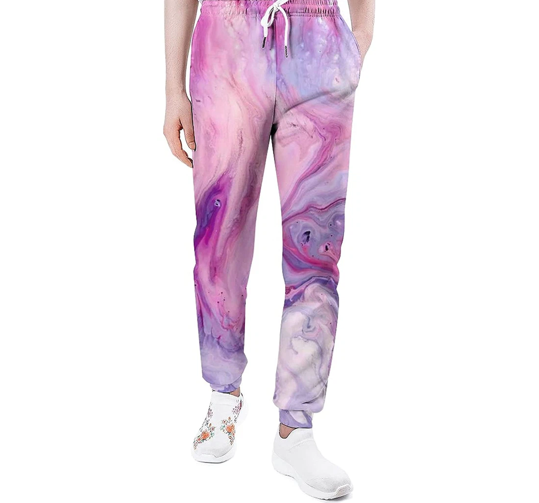 Personalized Pants,abstract Purple Marble Sweatpants, Joggers Pants With Drawstring For Men, Women