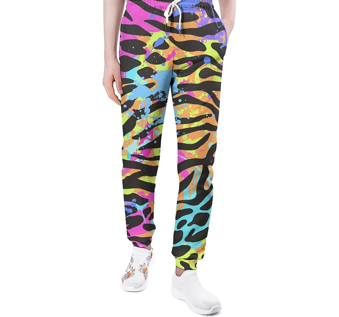 Personalized Pants,colorful Zebra Sweatpants, Joggers Pants With Drawstring For Men, Women