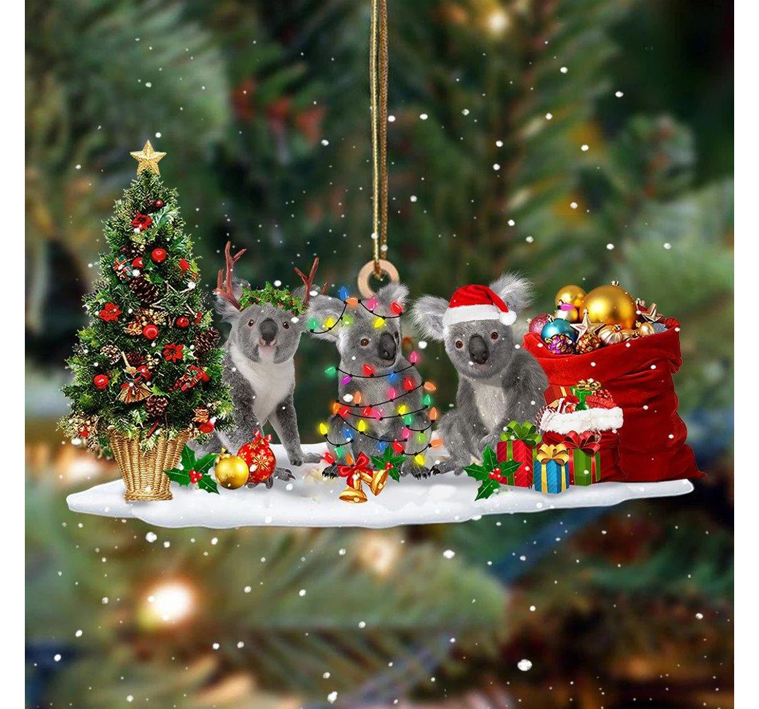 Koala Christmas Ornament Themed Christmas Ornaments Xmas Tree Decorations MDF Ornament