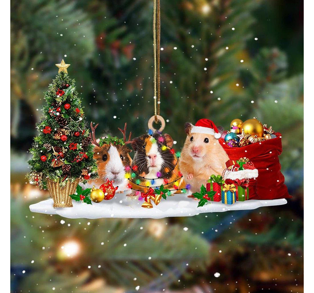 Guinea Christmas Ornament Xmas Tree Ornaments Hanging Christmas Decor MDF Ornament