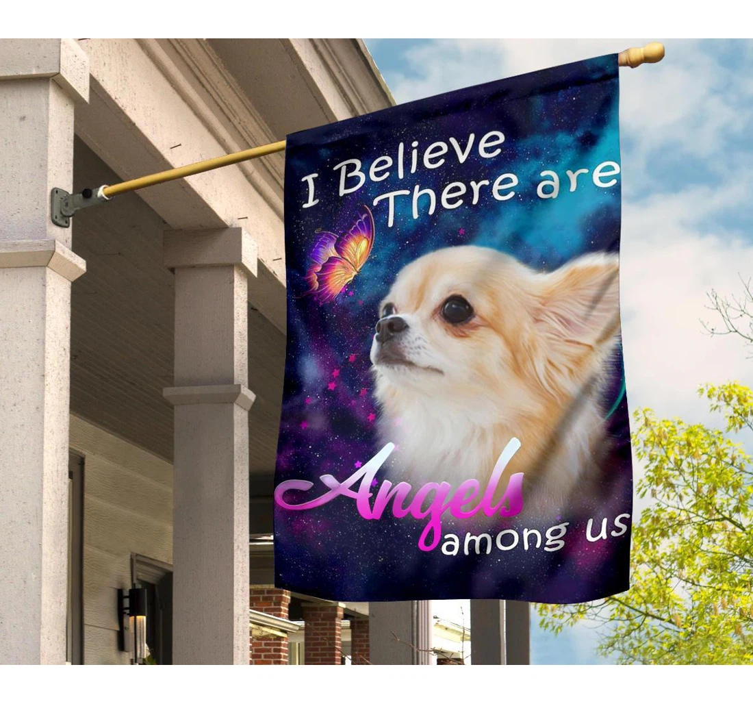 Best Flag Chihuahua I Believe There Are Angels Among Us Flag For Bedroom Walls Dorm Gift For Girls Flag