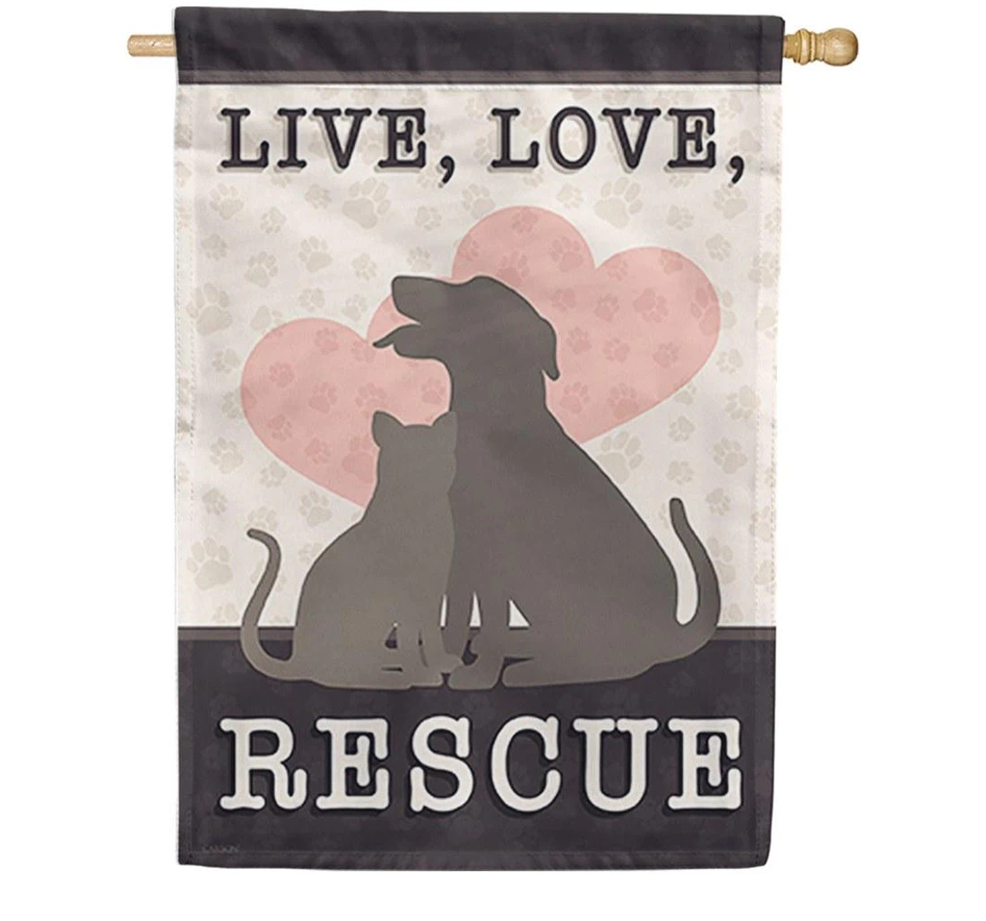 Best Flag Live, Love, Rescue Dura Soft Double Sided Flag