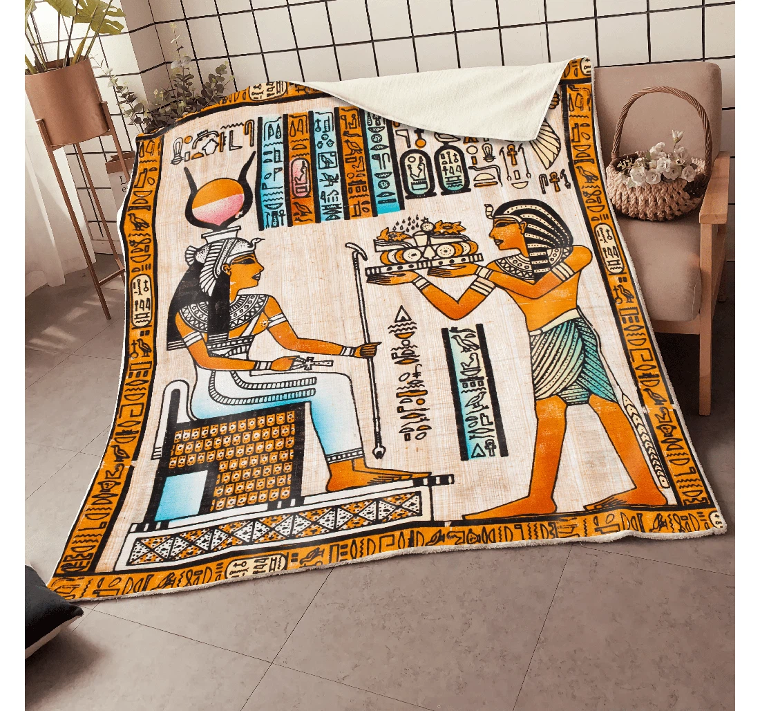 Throw Blanket, Quilt - Ancient Egypt 3d All Over Sherpa Fleece