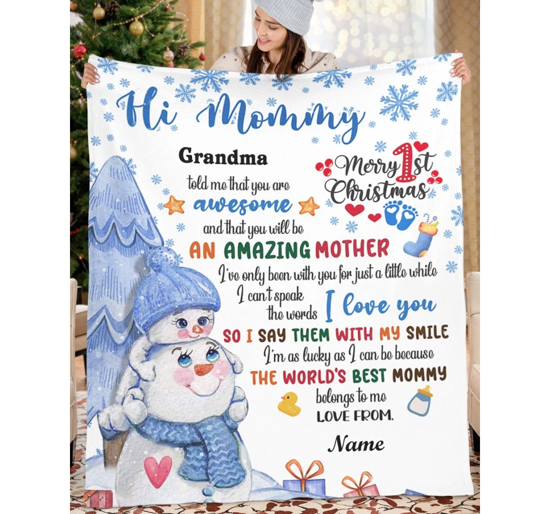 Throw Blanket, Quilt - Special Gift Mom And Little Angel Sherpa Fleece