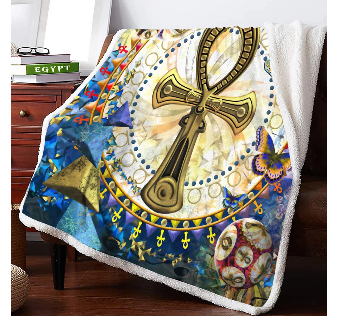 Throw Blanket, Quilt - Ancient Egypt 3d All Over Sherpa Fleece
