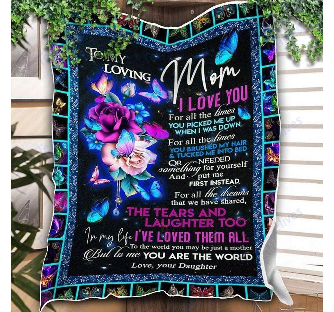 Throw Blanket, Quilt - Custom To My Mom -best Gift Mom Mother -sherpa Ta Sherpa Fleece