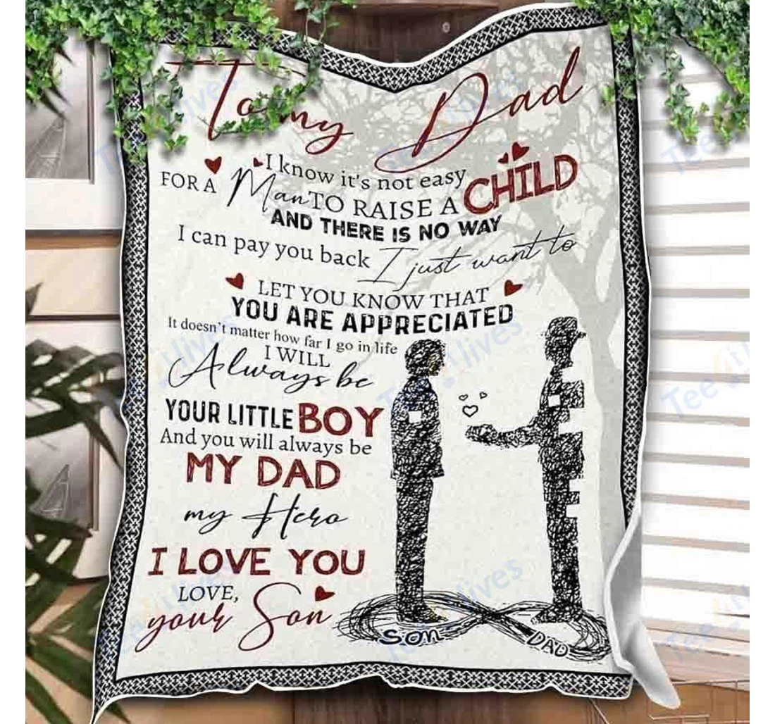 Throw Blanket, Quilt - Custom To My Dad -best Gift Dad Father -sherpa Ta Sherpa Fleece