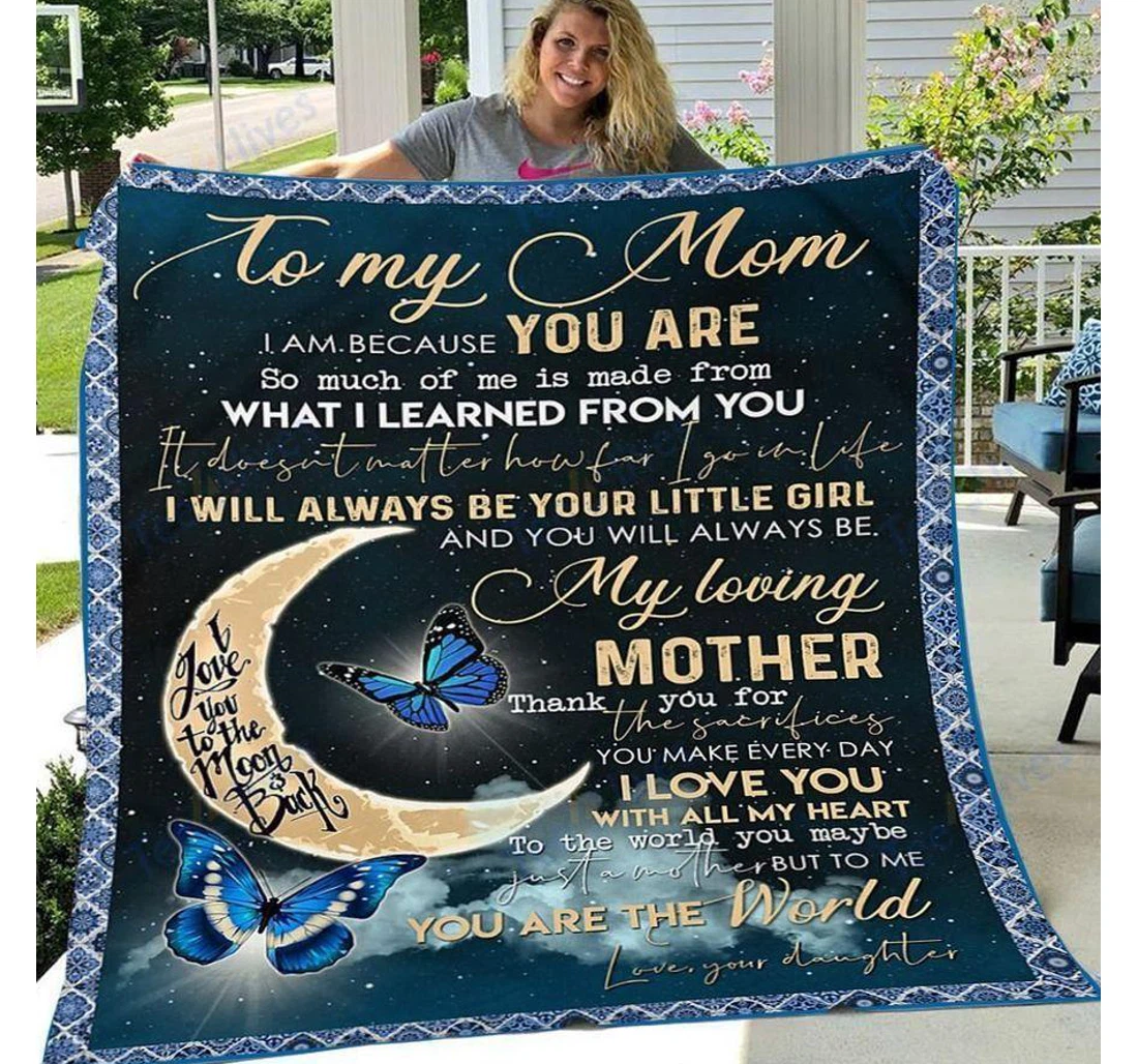Throw Blanket, Quilt - Custom To My Mom -best Gift Mom Mother -sherpa Ta Sherpa Fleece