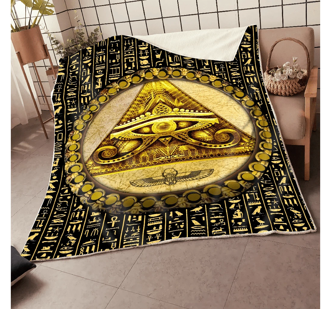 Throw Blanket, Quilt - Ancient Egypt 3d All Over Sherpa Fleece