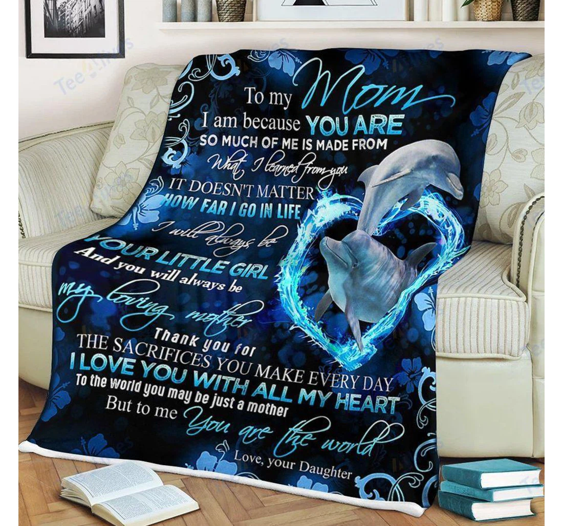 Throw Blanket, Quilt - Custom To My Mom Dolphin-best Gift Mom Mother -sherpa Ta Sherpa Fleece