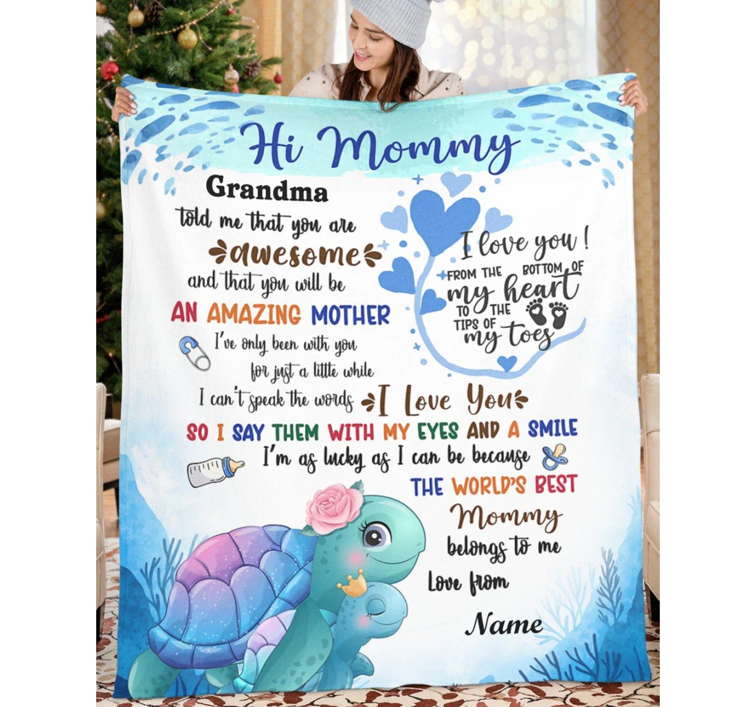 Throw Blanket, Quilt - Special Gift Mom And Little Angel Sherpa Fleece