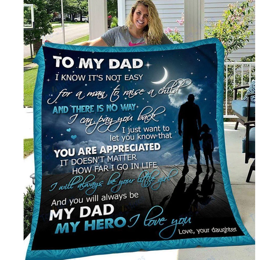 Throw Blanket, Quilt - Custom To My Dad -best Gift Dad Father -sherpa Ta Sherpa Fleece