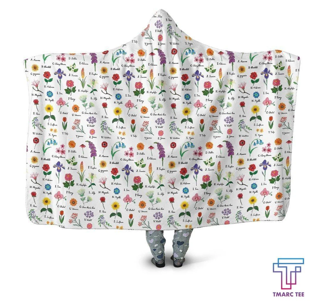 Throw Blanket, Quilt - Tmarc Tee Beautiful Flower Hooded Sherpa Fleece
