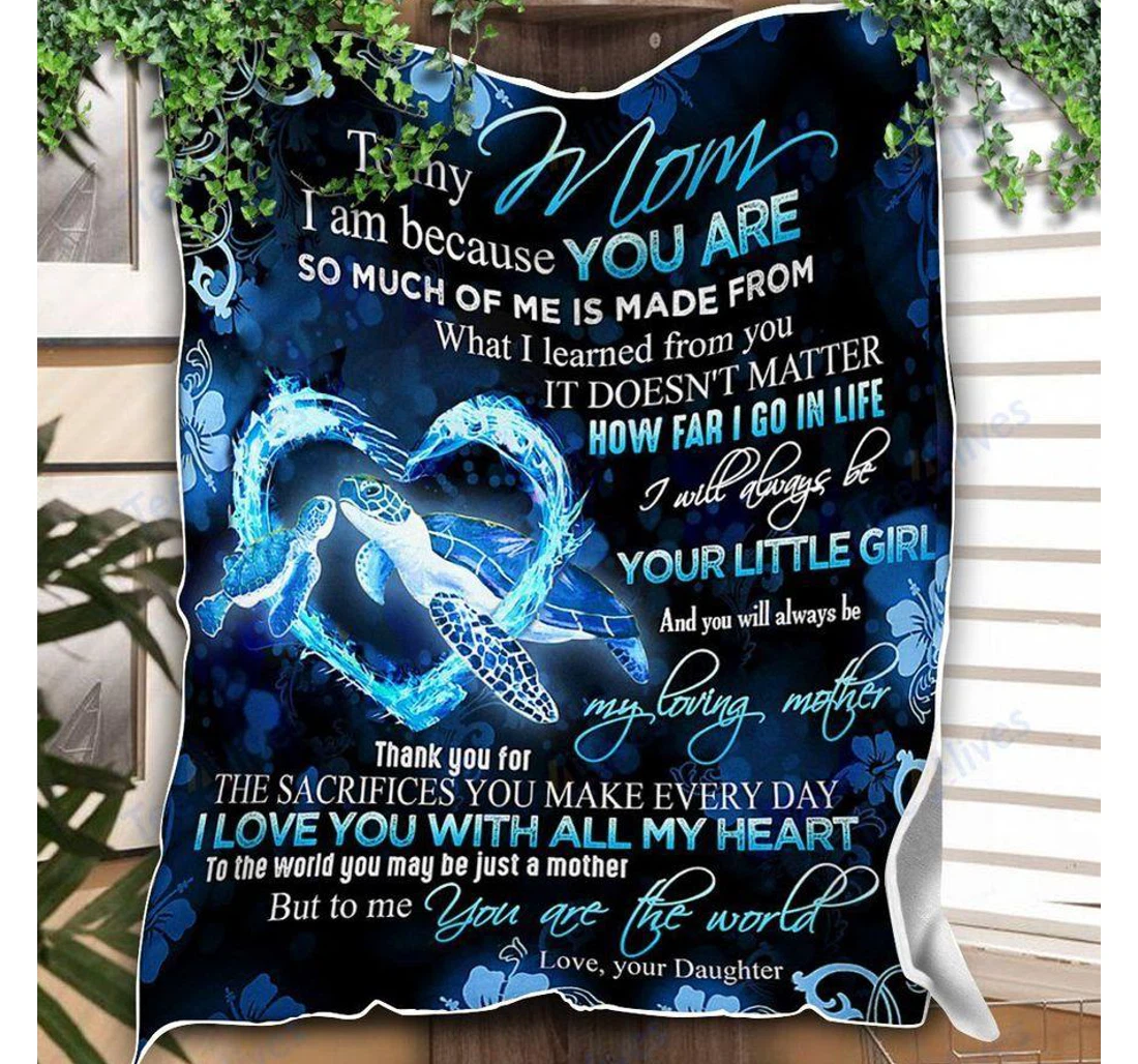 Throw Blanket, Quilt - Custom Turtle To My Mother -best Gift Mom Mother -sherpa Ta Sherpa Fleece