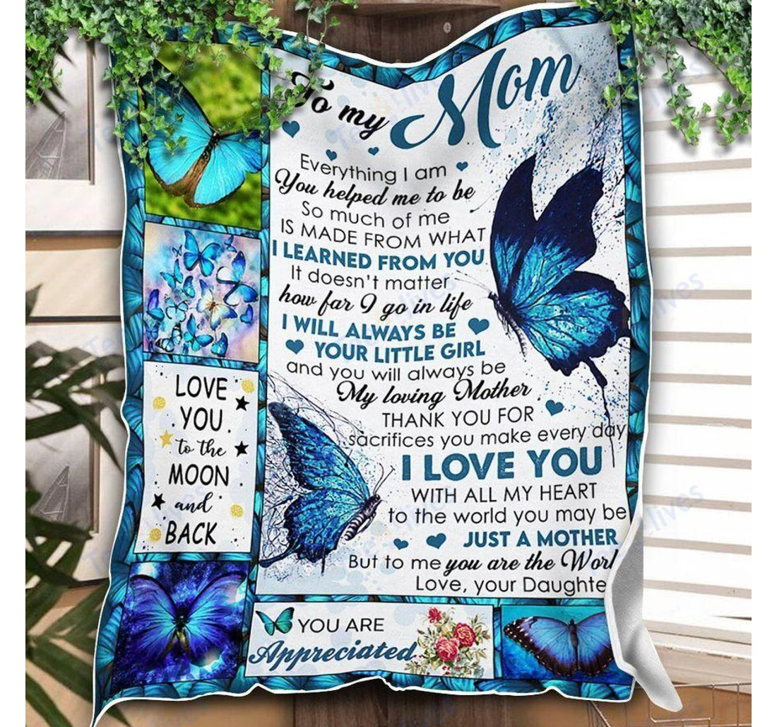 Throw Blanket, Quilt - Custom To My Mother -best Gift Mom Mother -sherpa Ta Sherpa Fleece
