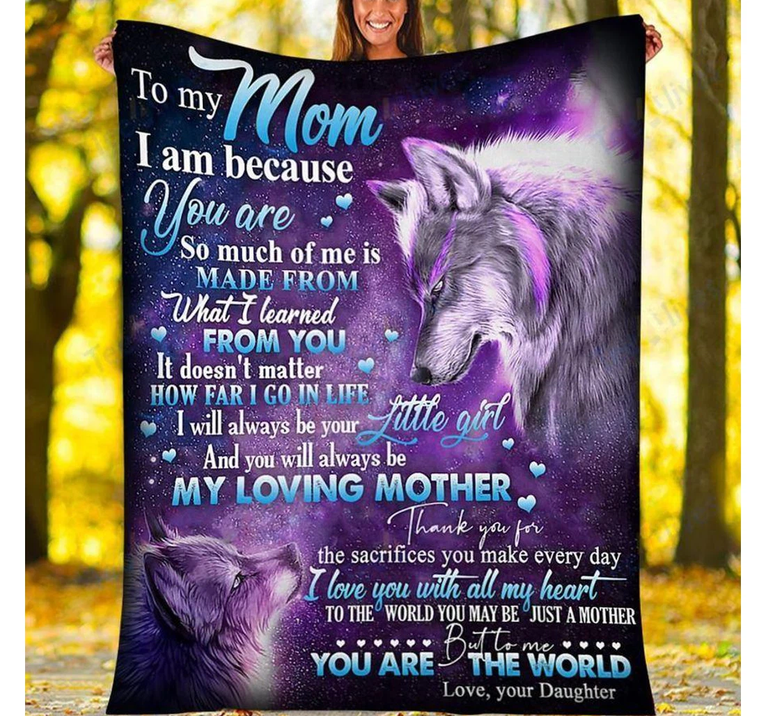 Throw Blanket, Quilt - Custom Wolf To My Mother -best Gift Mom Mother -sherpa Ta Sherpa Fleece