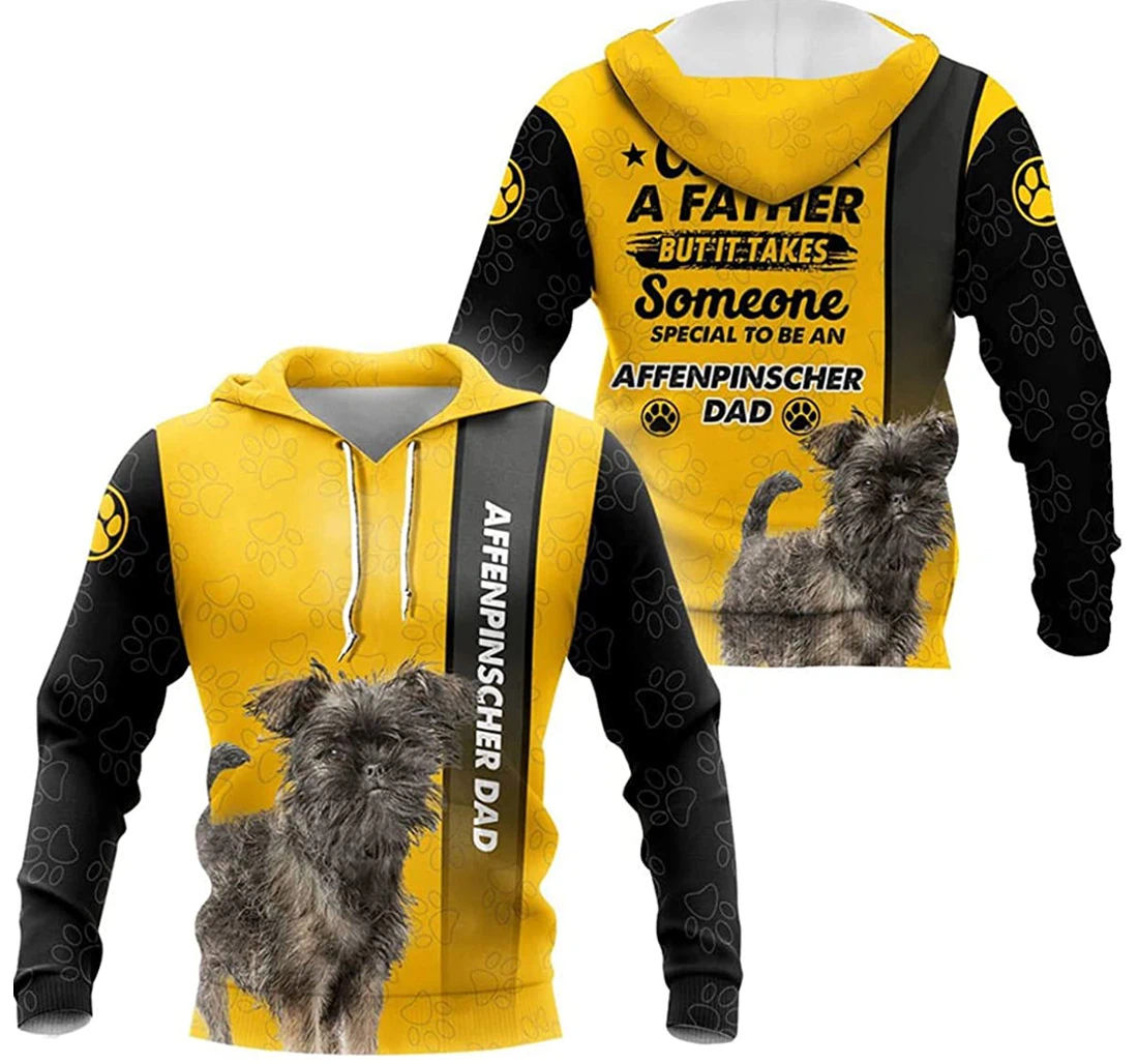 Any Man Can Be A Father But It Takes Some Special To Be An Affenpinscher Dad - 3D Printed Pullover Hoodie