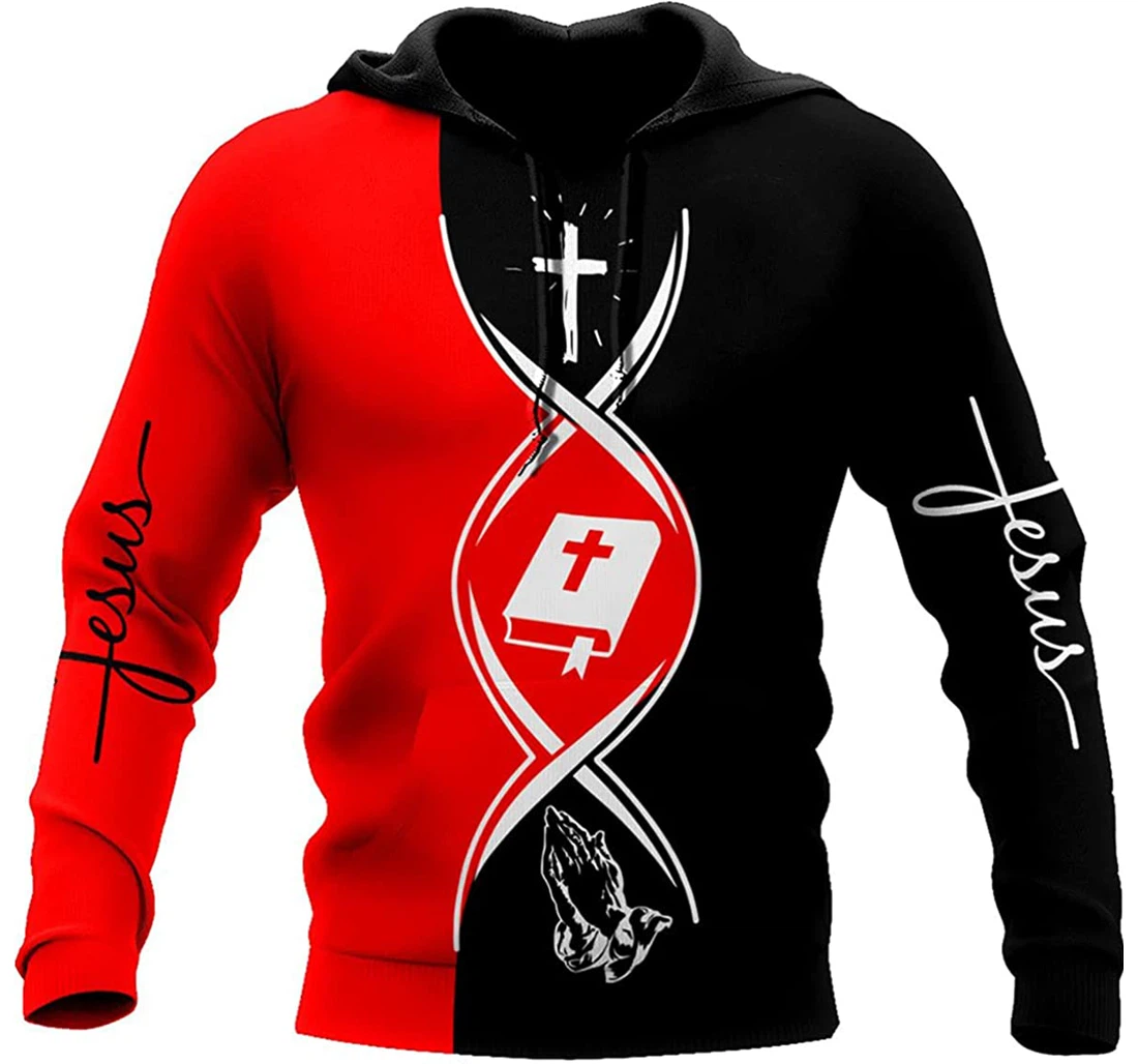 Jesus Red I Took A Dna Test God Is My Father - 3D Printed Pullover Hoodie