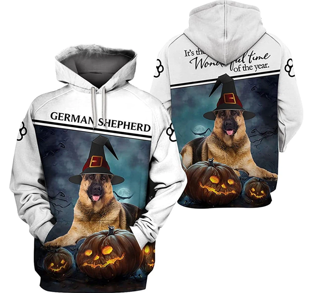 Halloween German Shepherd It's The Most Wonderful Time Of The Year - 3D Printed Pullover Hoodie