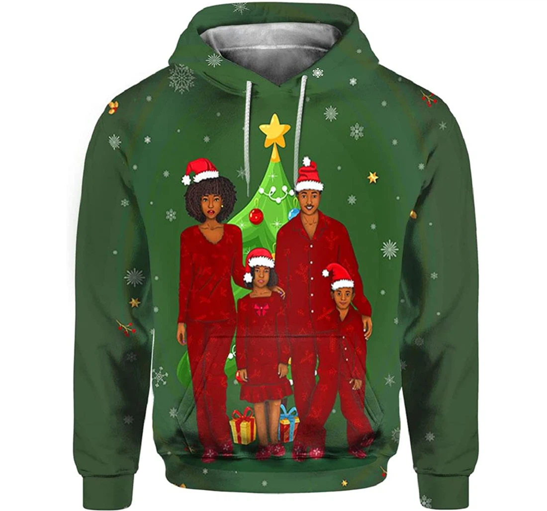 Family Santa Claus Christmas Style - 3D Printed Pullover Hoodie