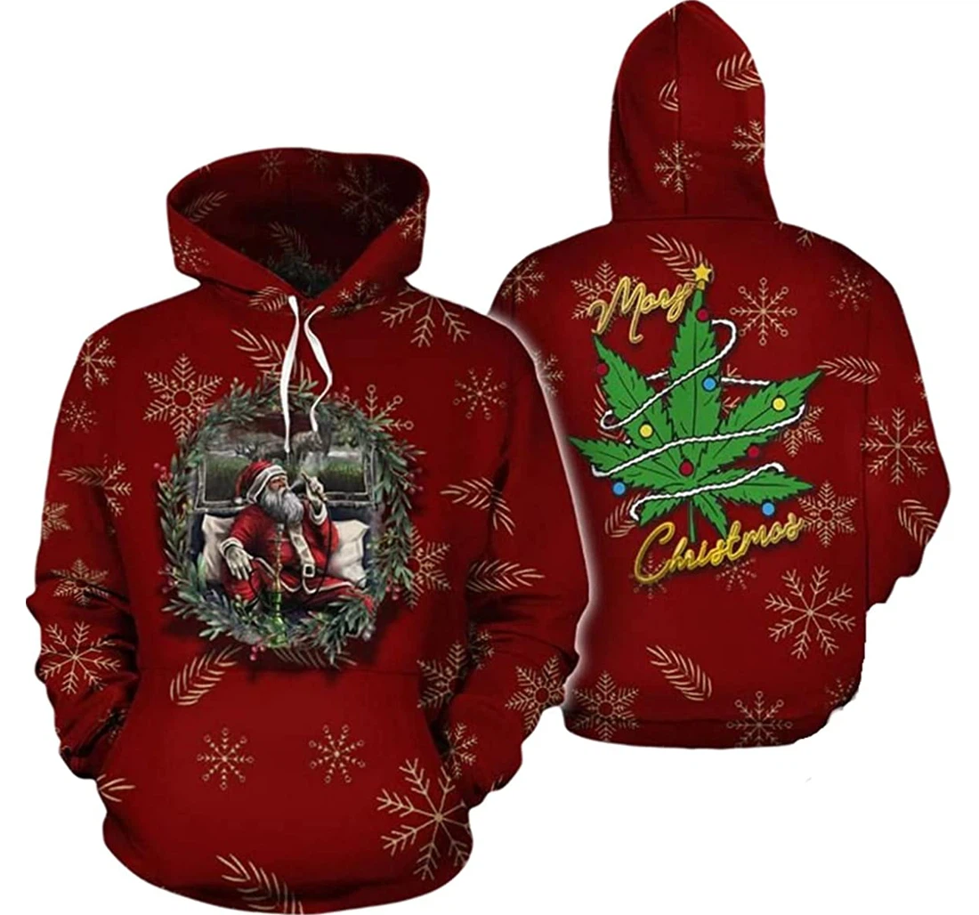 Merryjuana Christmas Weed Lights - 3D Printed Pullover Hoodie