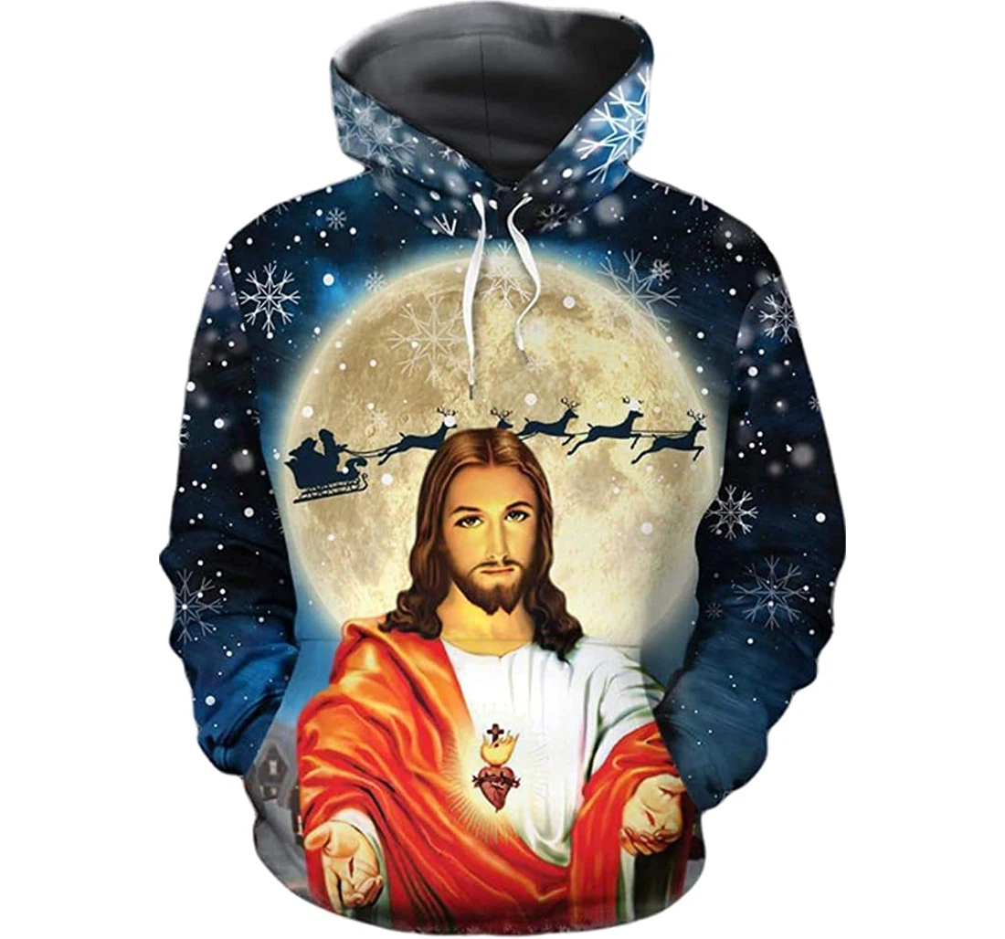 Christmas Jesus Lover - 3D Printed Pullover Hoodie
