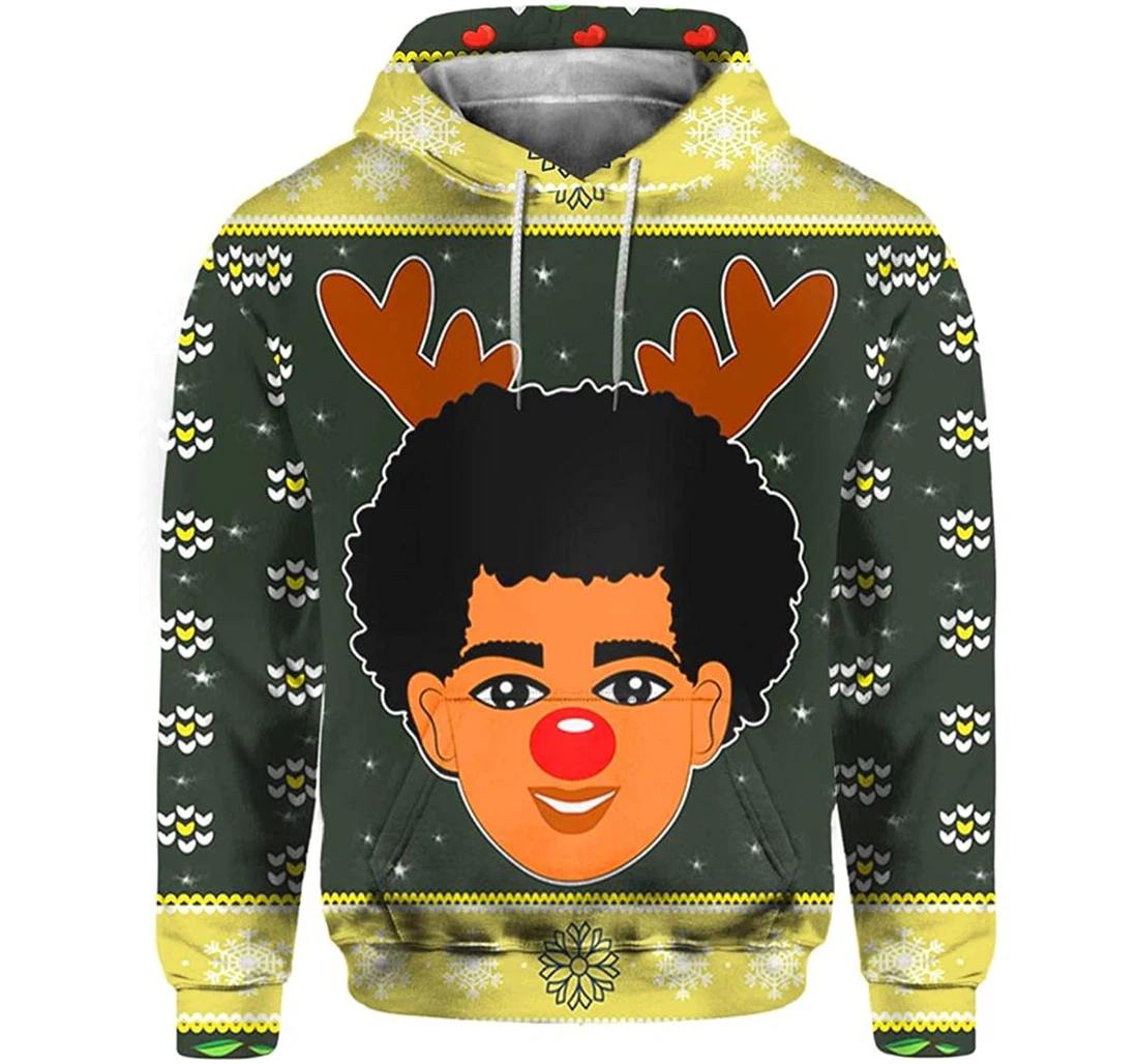 Boy Christmas Clown - 3D Printed Pullover Hoodie