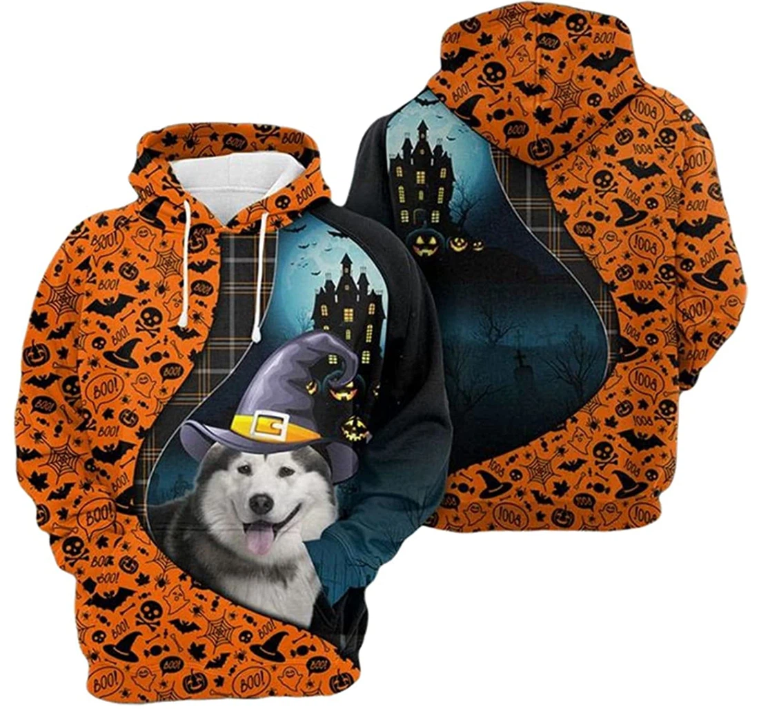 Alaskan Malamute Halloween - 3D Printed Pullover Hoodie