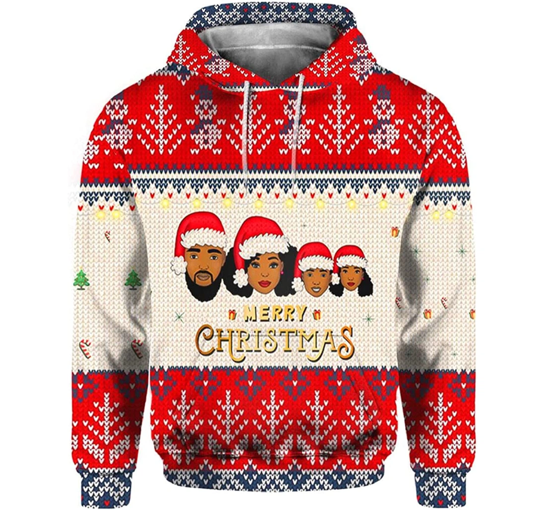 Personalized Family Christmas Style - 3D Printed Pullover Hoodie