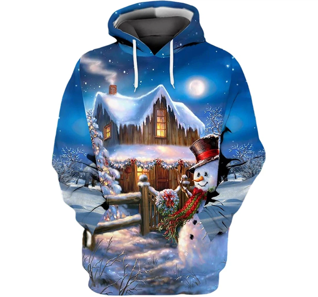 Snowman Christmas Is Coming Home - 3D Printed Pullover Hoodie