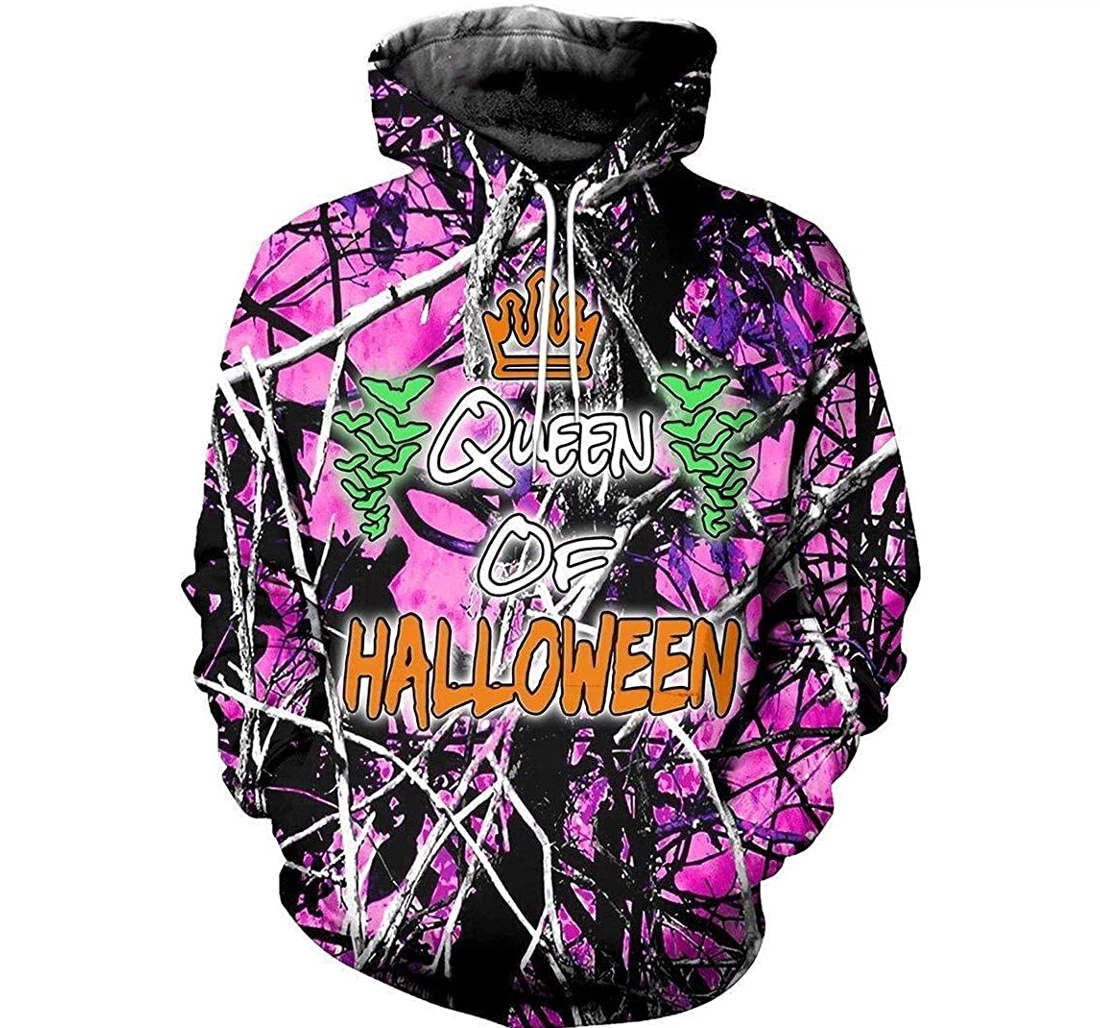 Queen Of Halloween Camo Pefect - 3D Printed Pullover Hoodie
