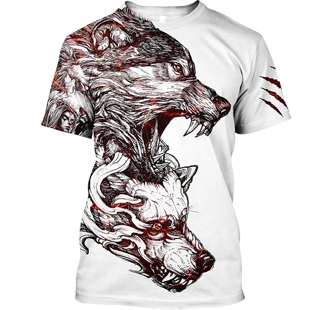 Wolf Art Wolf Christian Tee Men's Women's White - 3D Printed T-shirt