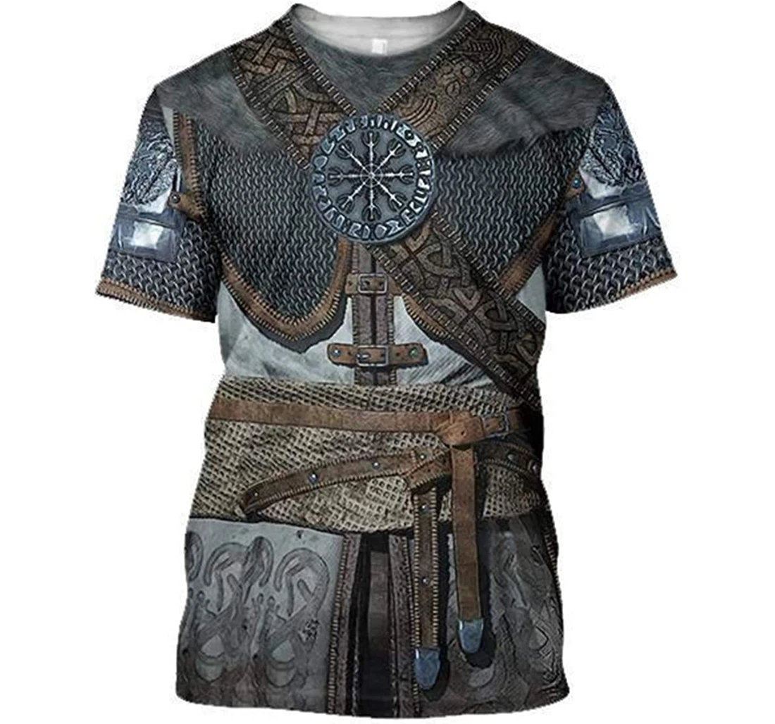 Vikings Armor Warrior Raven Nordic Tattoo Viking Gifts Odin - 3D Printed T-shirt