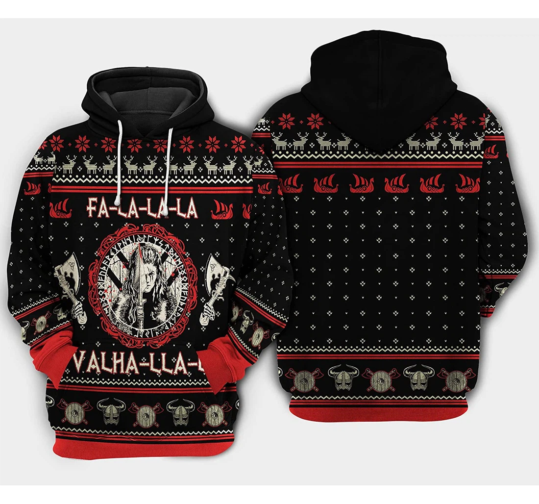 Viking Valhalla Shieldmaiden Pefect Jason Voorheers Jason Horror Halloween Wo - 3D Printed Pullover Hoodie