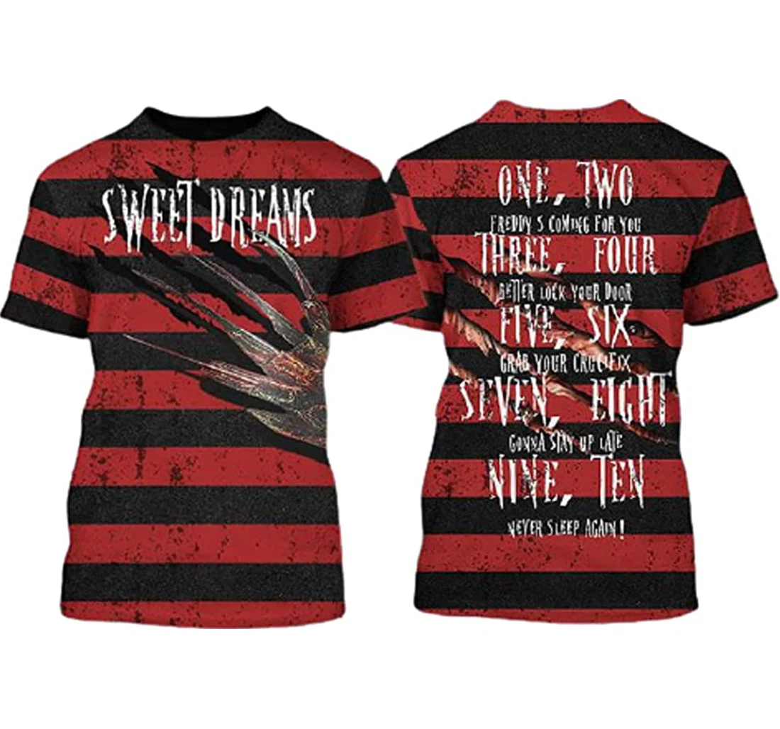 Sweet Dreams Halloween Horror Movie Printing - 3D Printed T-shirt