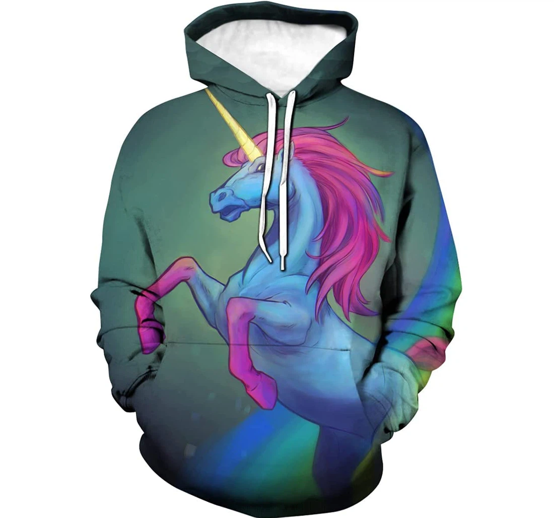Unicorn Graphic & 3d Birthday Gift Christmas Or Friends - 3D Printed Pullover Hoodie