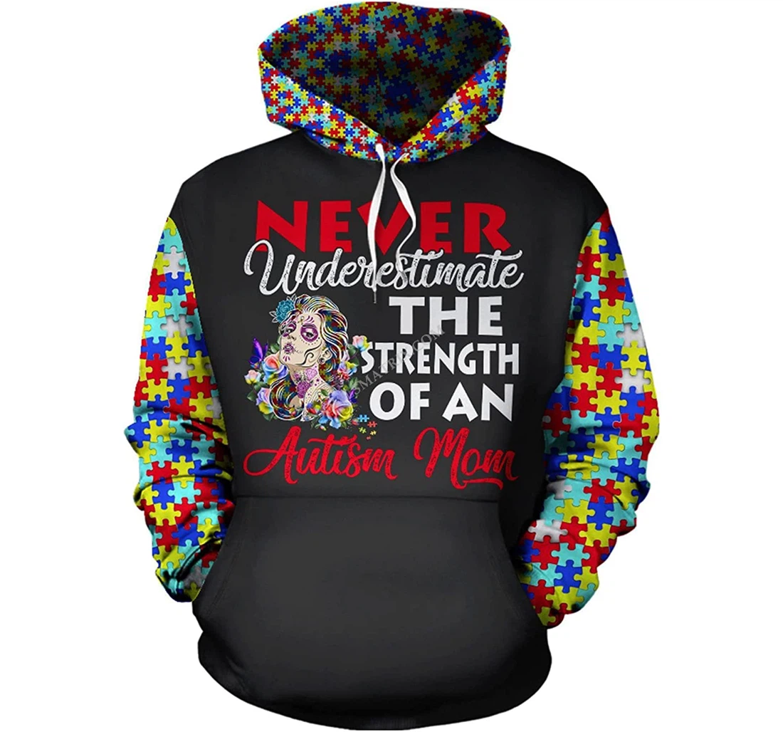 Trength Of Autism Mom Pefect Jason Voorheers Jason Horror Halloween Gift - 3D Printed Pullover Hoodie