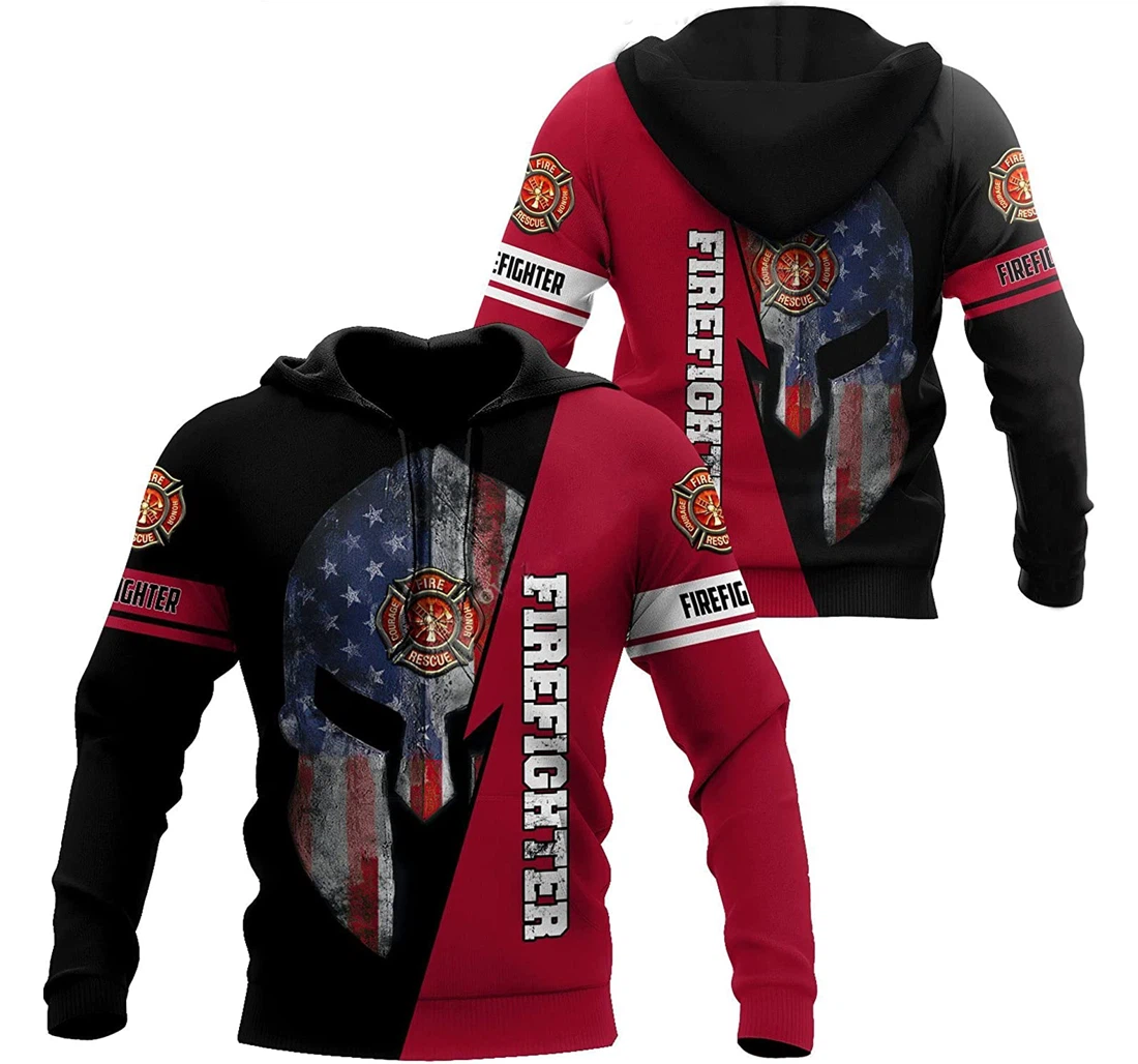 Spartan Firefighter Pefect Jason Voorheers Jason Horror Halloween Unise - 3D Printed Pullover Hoodie