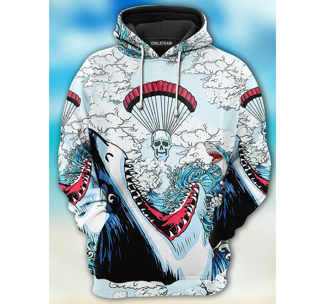 Shark Loves Skull Style Pefect Jason Voorheers Jason Horror Halloween G - 3D Printed Pullover Hoodie