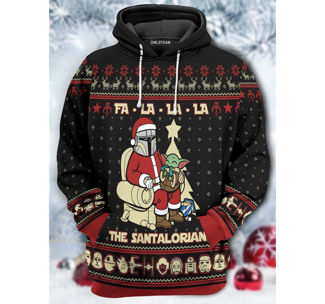 The Santalorian Merry Christmas Falala Pefect Jason Voorheers Jason Horror Halloween Uni - 3D Printed Pullover Hoodie