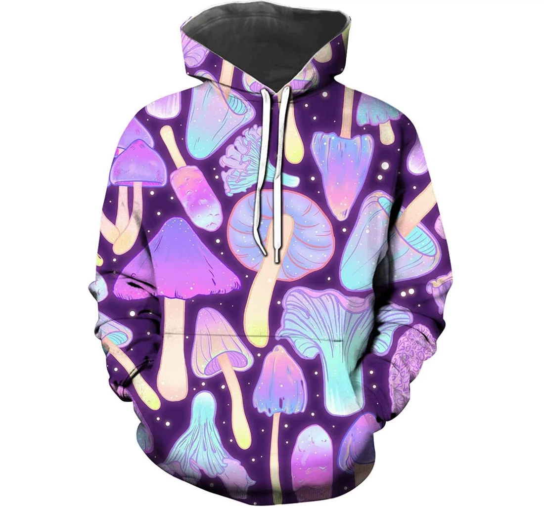 Psychedelic Mushroom Tops Trippy & 3d Birthday Gift Christmas Or Friends - 3D Printed Pullover Hoodie