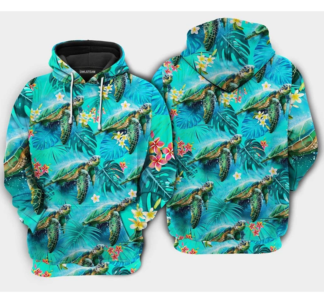 Turtle Tropical Style Loves Life Pefect Jason Voorheers Jason Horror Halloween Me - 3D Printed Pullover Hoodie
