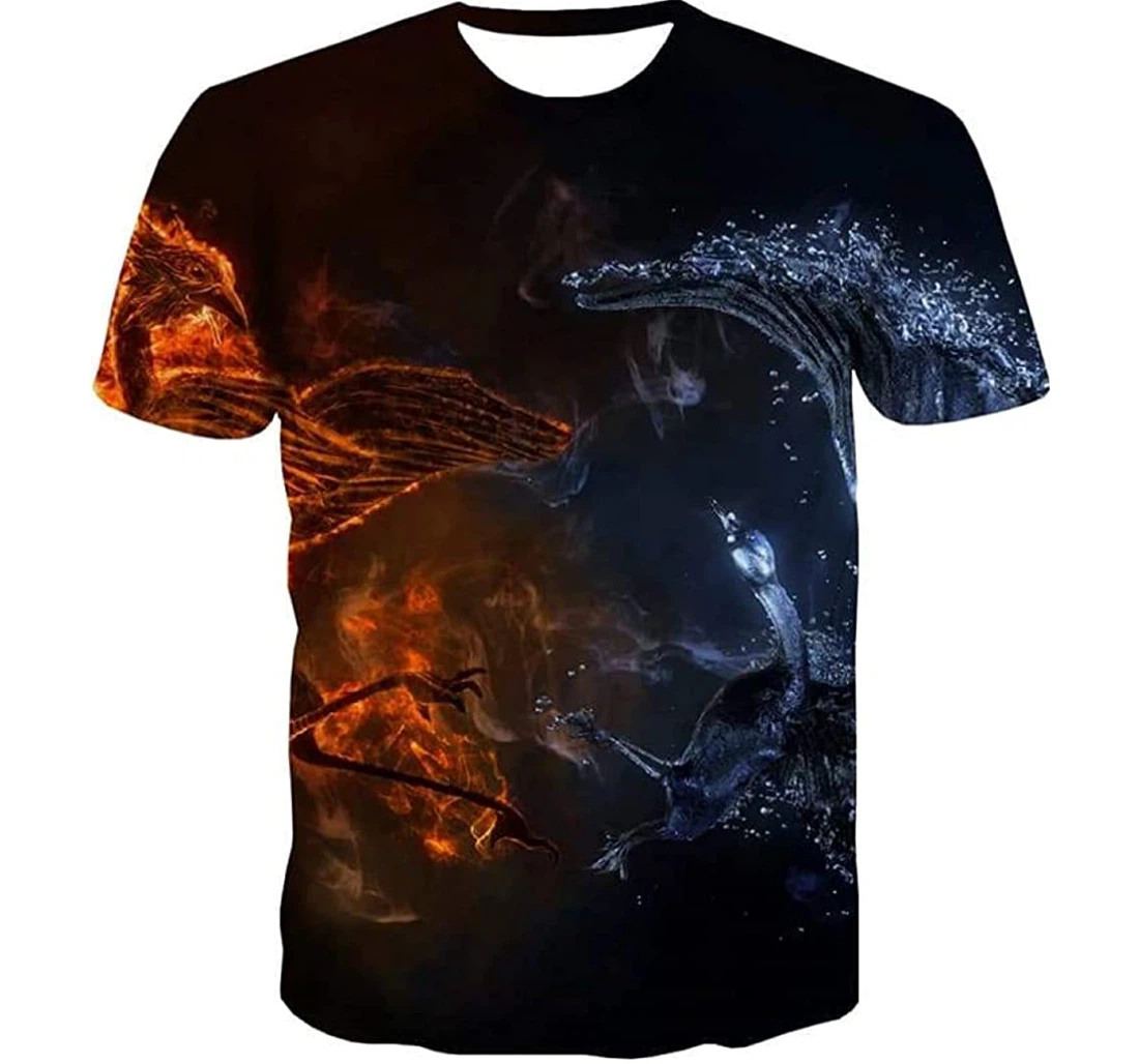 New Flame Eagle Cool Animal Funny Water Graphic - 3D Printed T-shirt