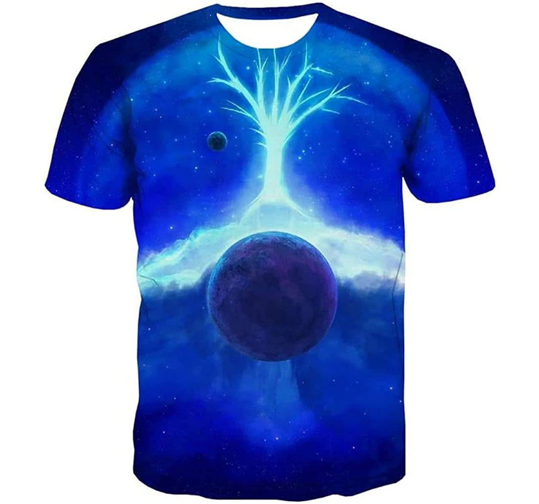 New Earth Galaxy Universe Space Tree Cool - 3D Printed T-shirt