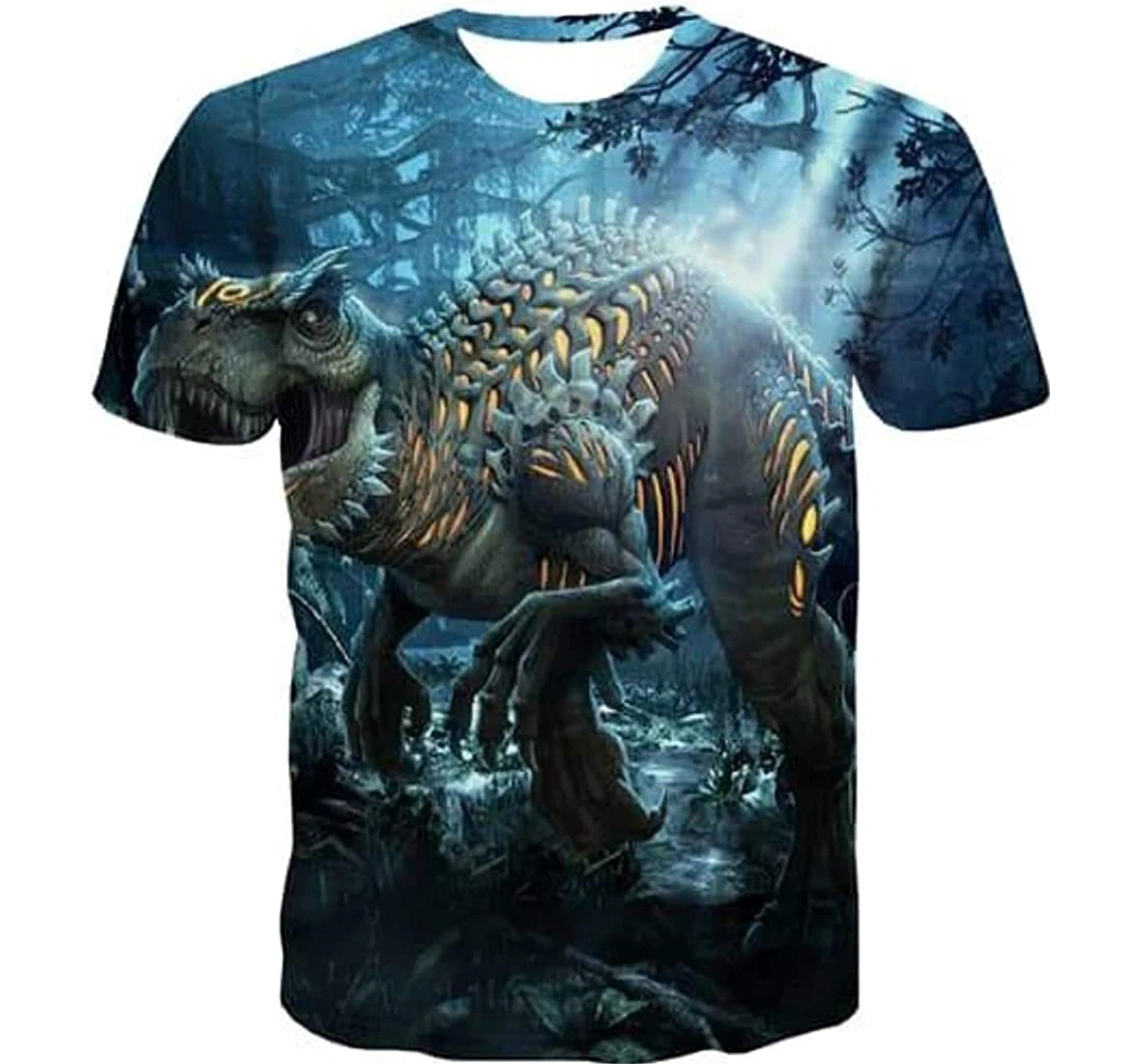 New Dinosaur Animal Skeleton Metal Graphic Forest Cool - 3D Printed T-shirt