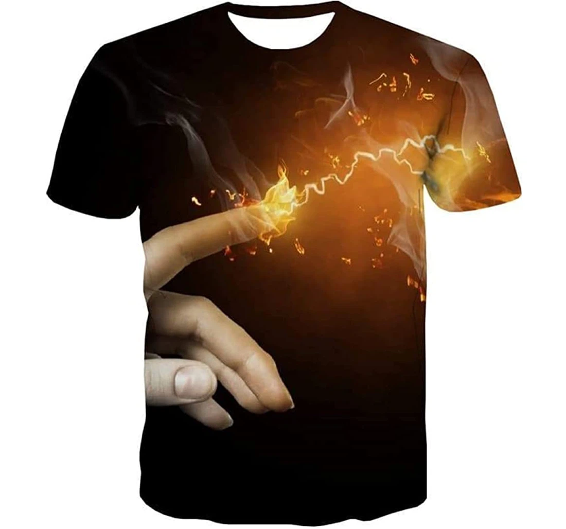 New Flame Finger Lightning Graphic Novel Funny - 3D Printed T-shirt