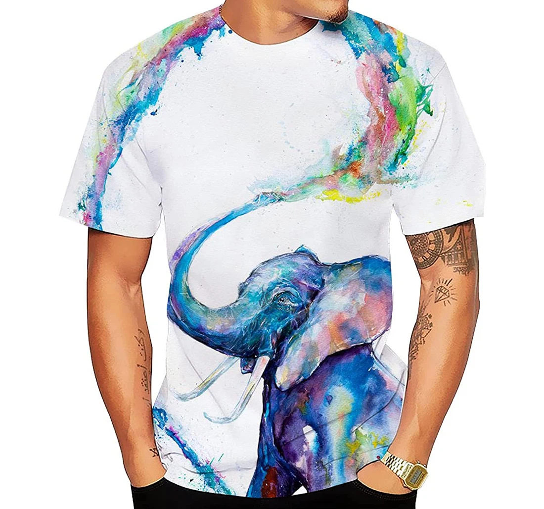 Lilinoffy Men’s Tees Splash Ink - 3D Printed T-shirt