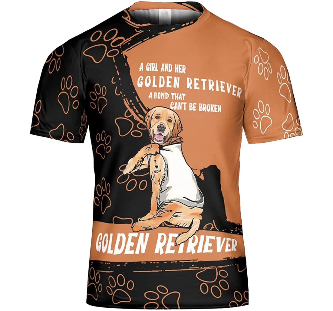 Golden Retriever Golden Retriever Dog Idea Gift Gift Labrador Retriever Lovers Mother Gift Father Gift - 3D Printed T-shirt